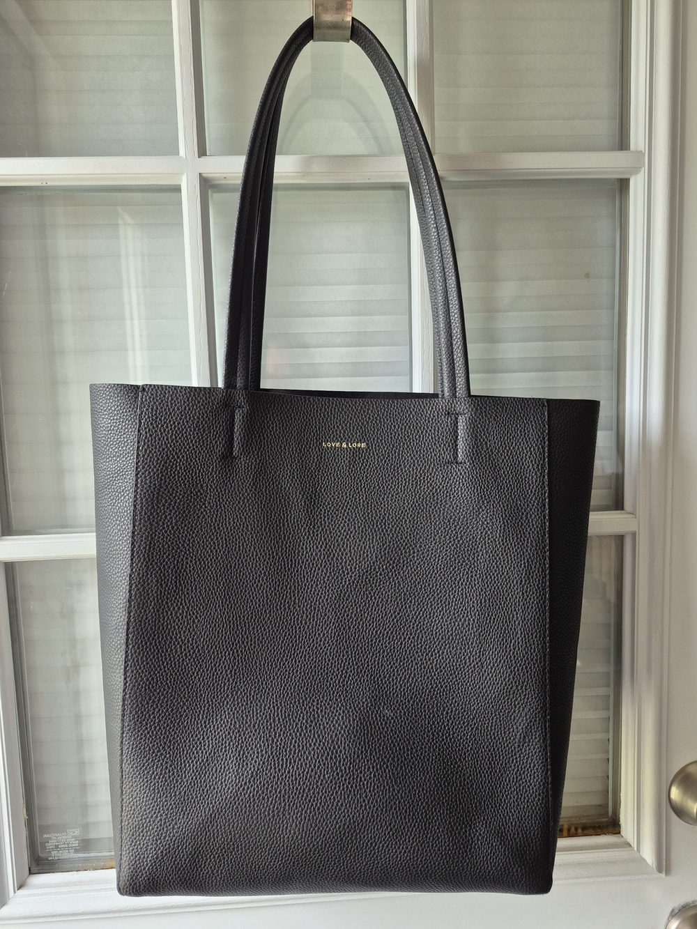 LOVE & LORE Black Leather Tote Bag